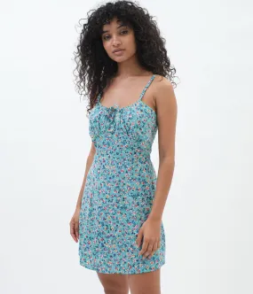 Aeropostale Floral Tie-Neck Empire Dress***