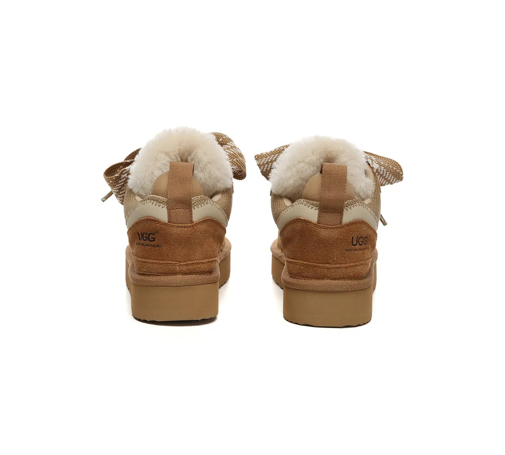 AUSTRALIAN SHEPHERD® UGG Boots Sheepskin Wool Lace Up Platform Parkyr