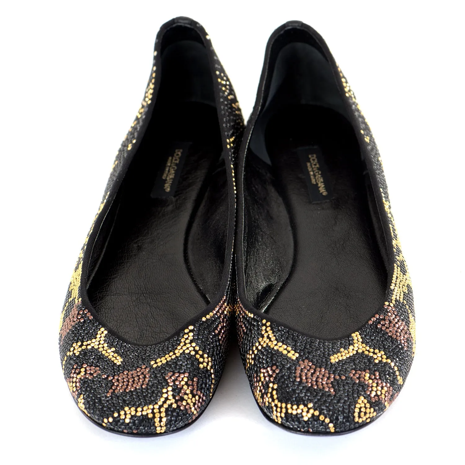 Beaded Leopard Print Flats