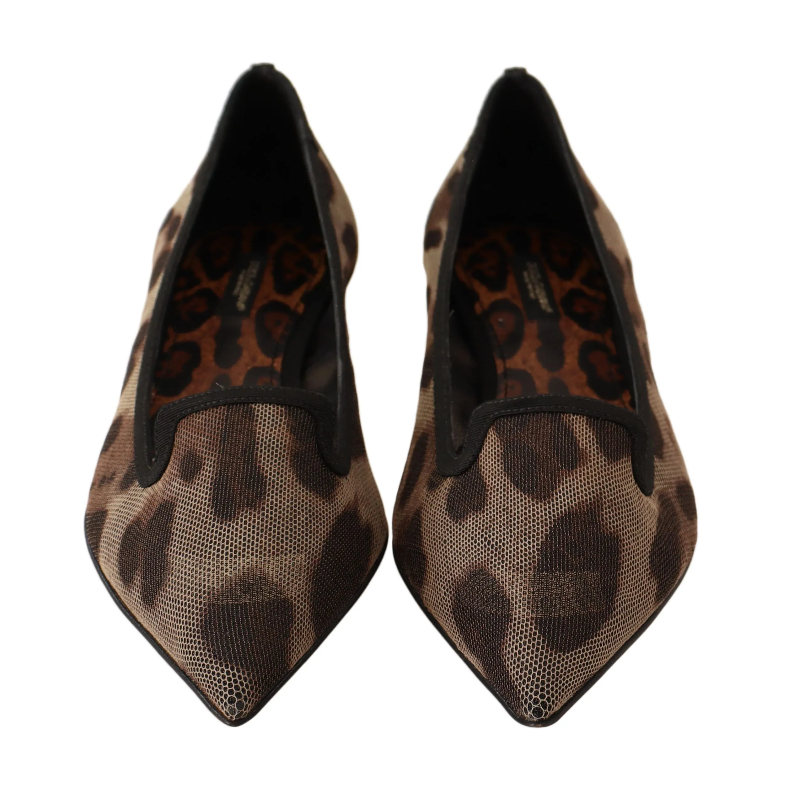 Dolce & Gabbana Brown Leopard Ballerina Flat Loafers Shoes