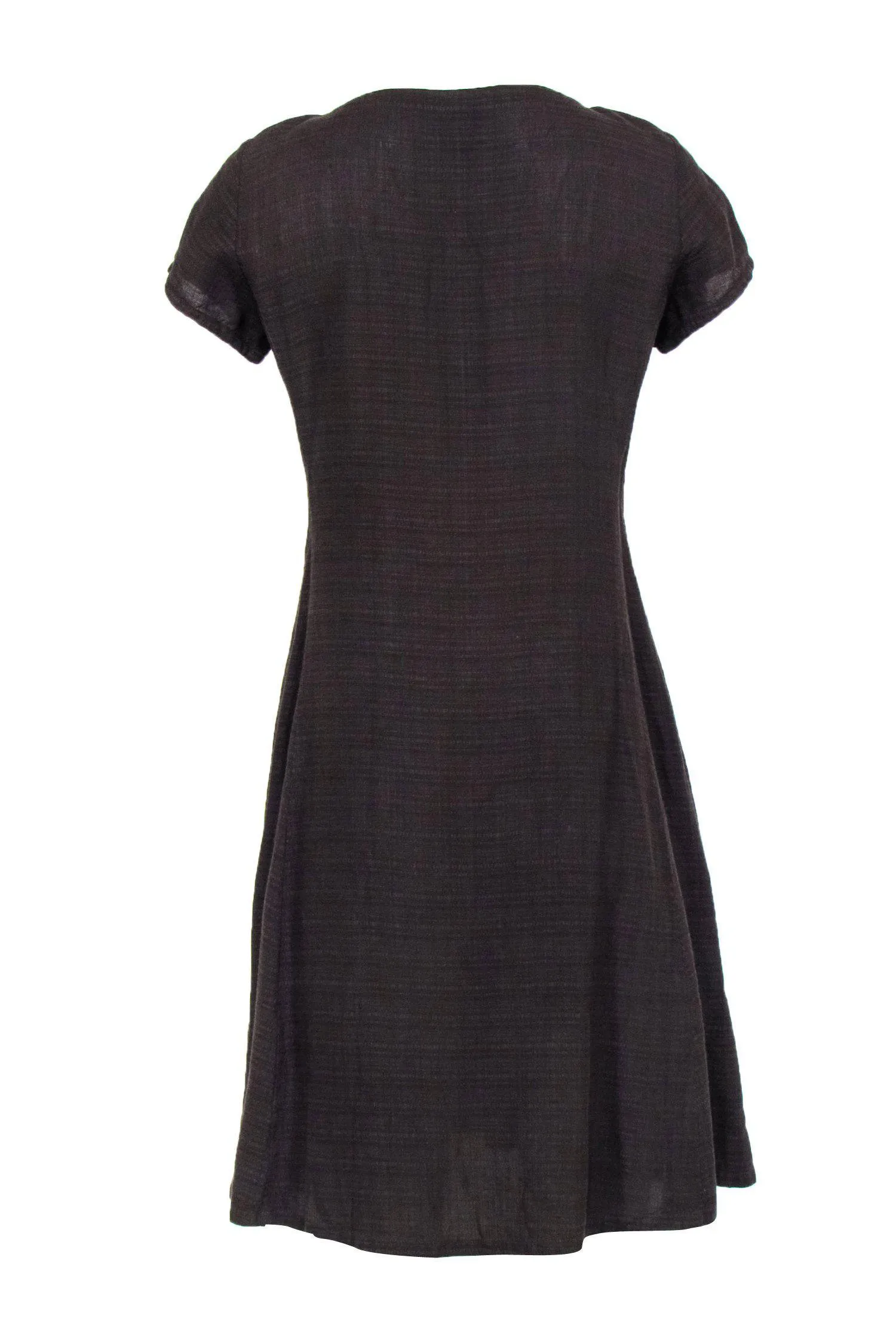 Eileen Fisher - Brown Linen Blend Button-Front Dress Sz PS