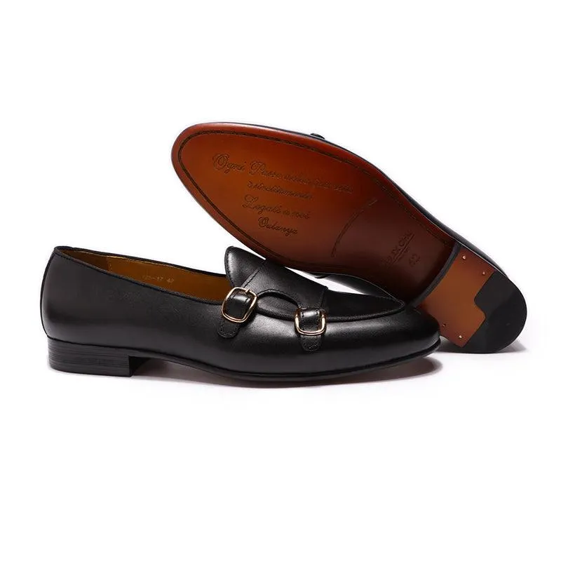 Genuine Leather Men Monk Strap Loafers - Men Shoes