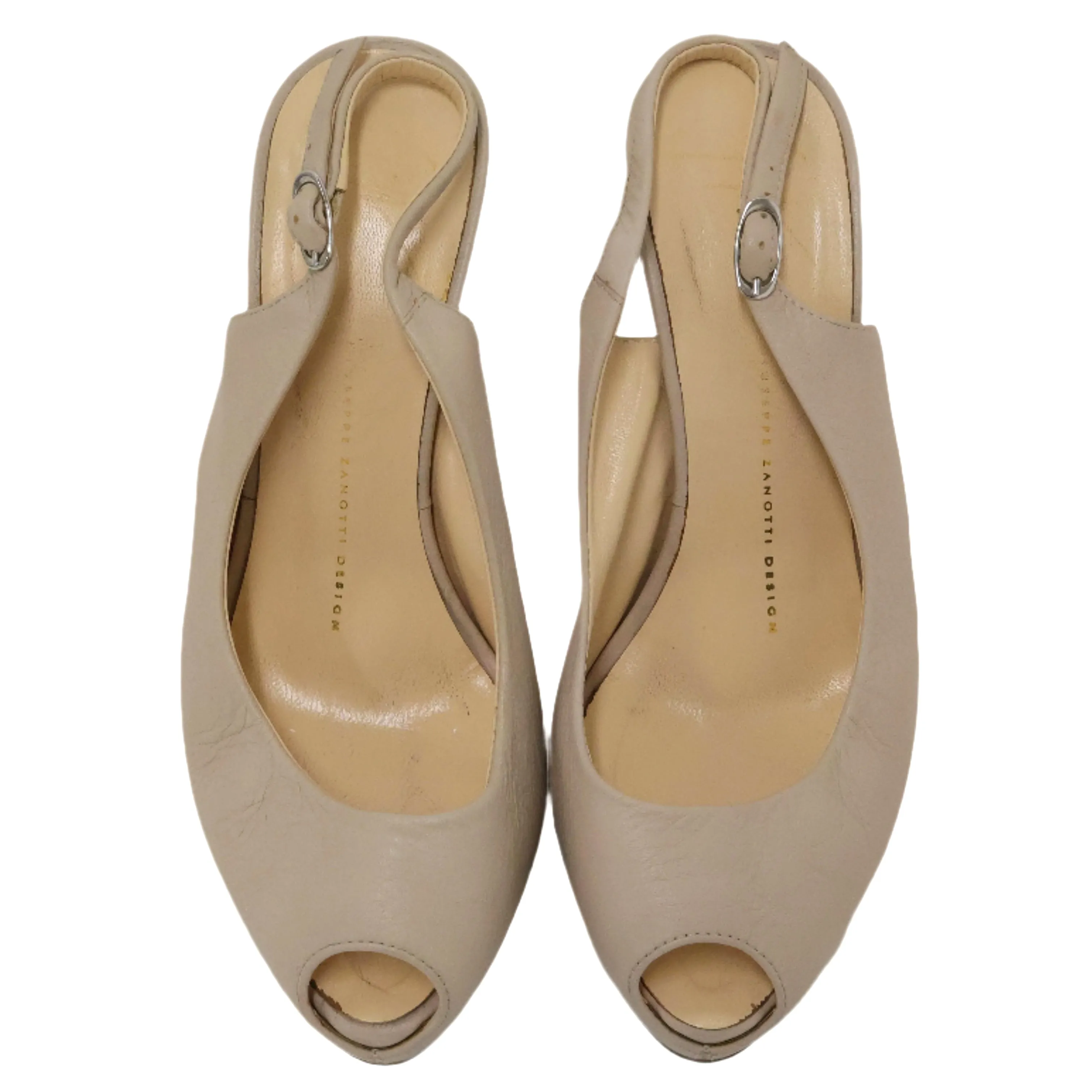 Giuseppe Zanotti Peep Toe Slingback Beige