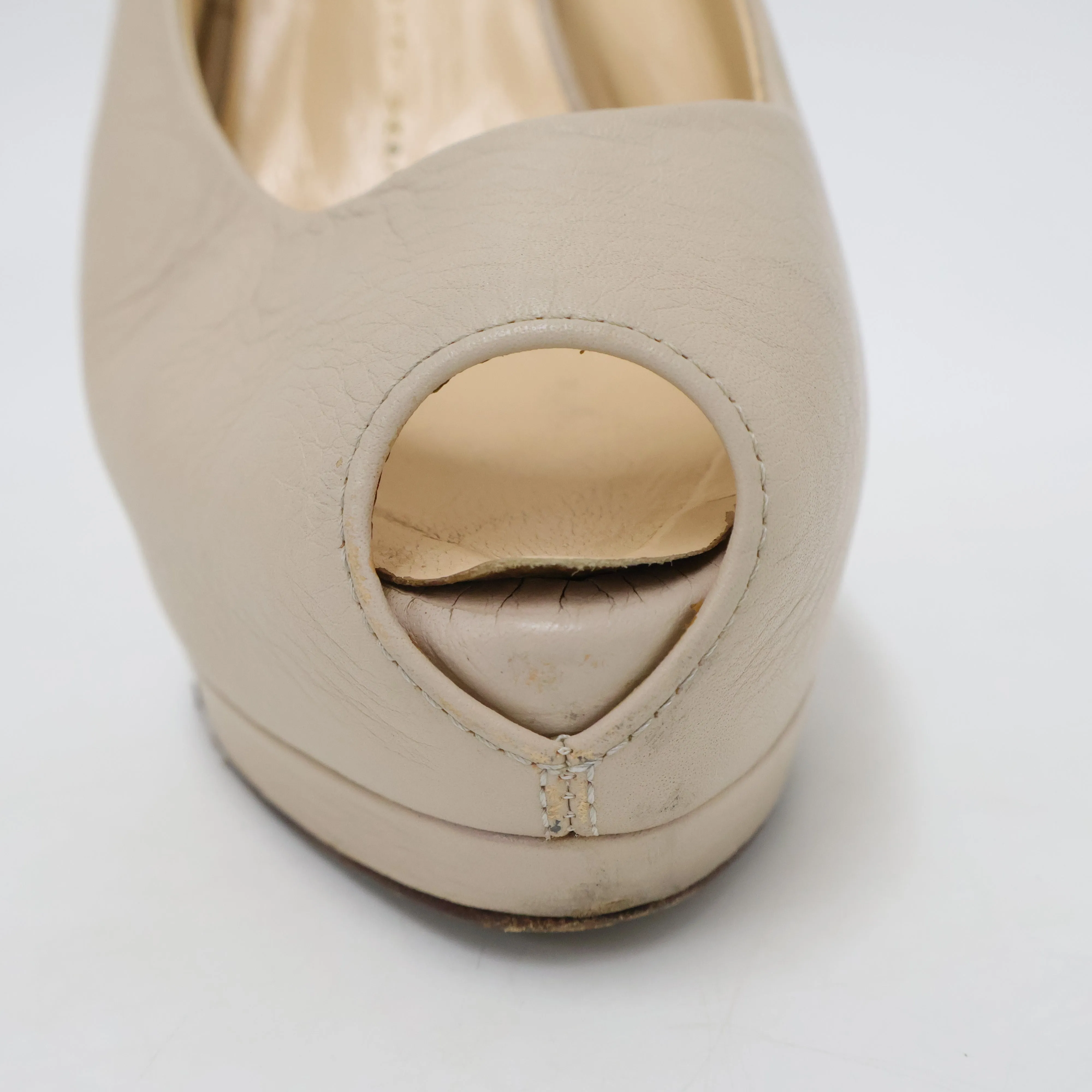 Giuseppe Zanotti Peep Toe Slingback Beige