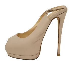 Giuseppe Zanotti Peep Toe Slingback Beige