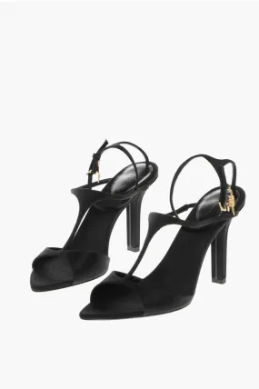 Givenchy Satin T-Bar Sandals with Cuir Sole 9.5cm