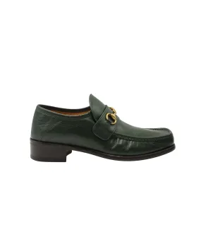 Gucci Horsebit Loafers in Dark Green Calf Leather