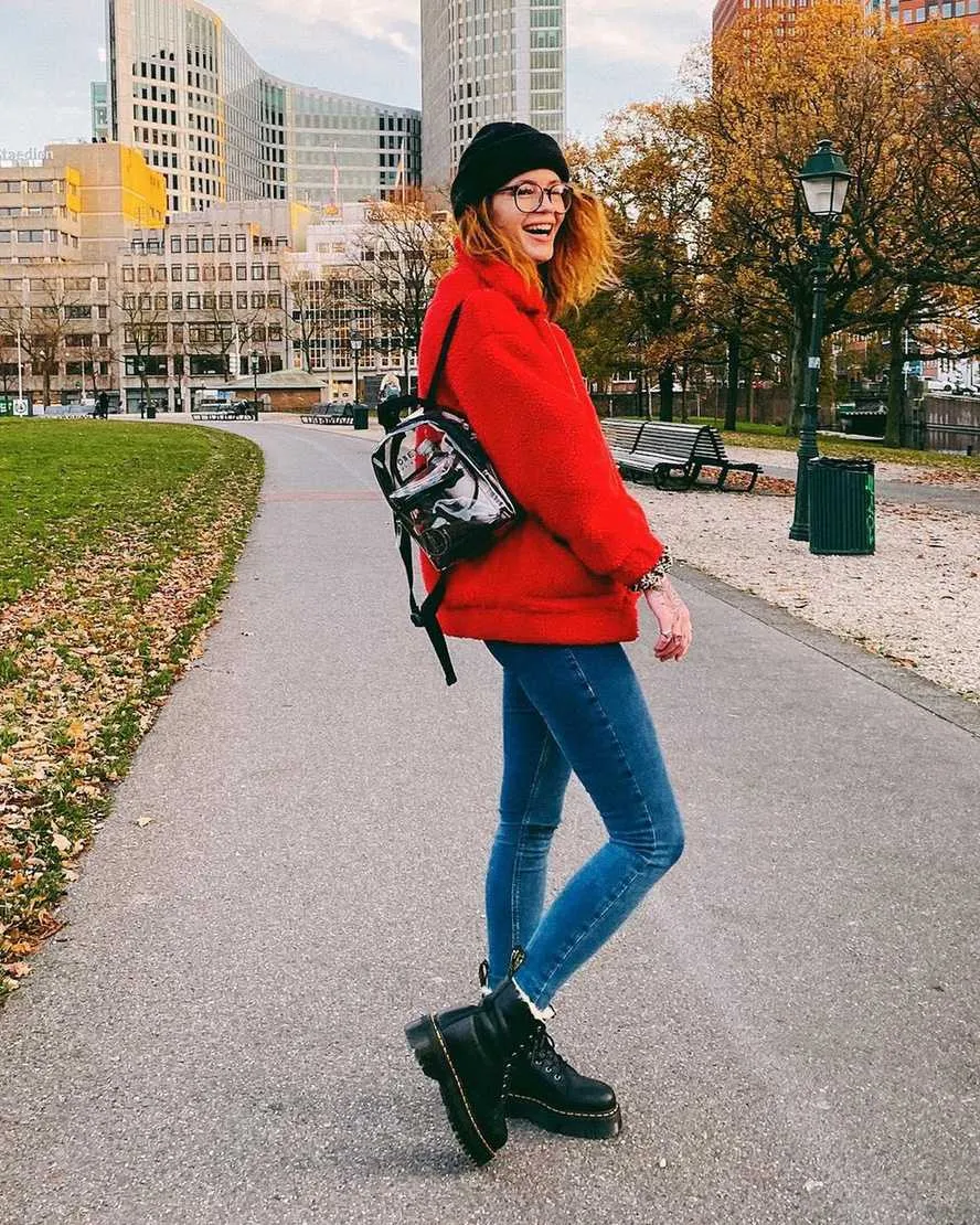 Jadon Faux Fur Lined Platform Boots - Black Pisa