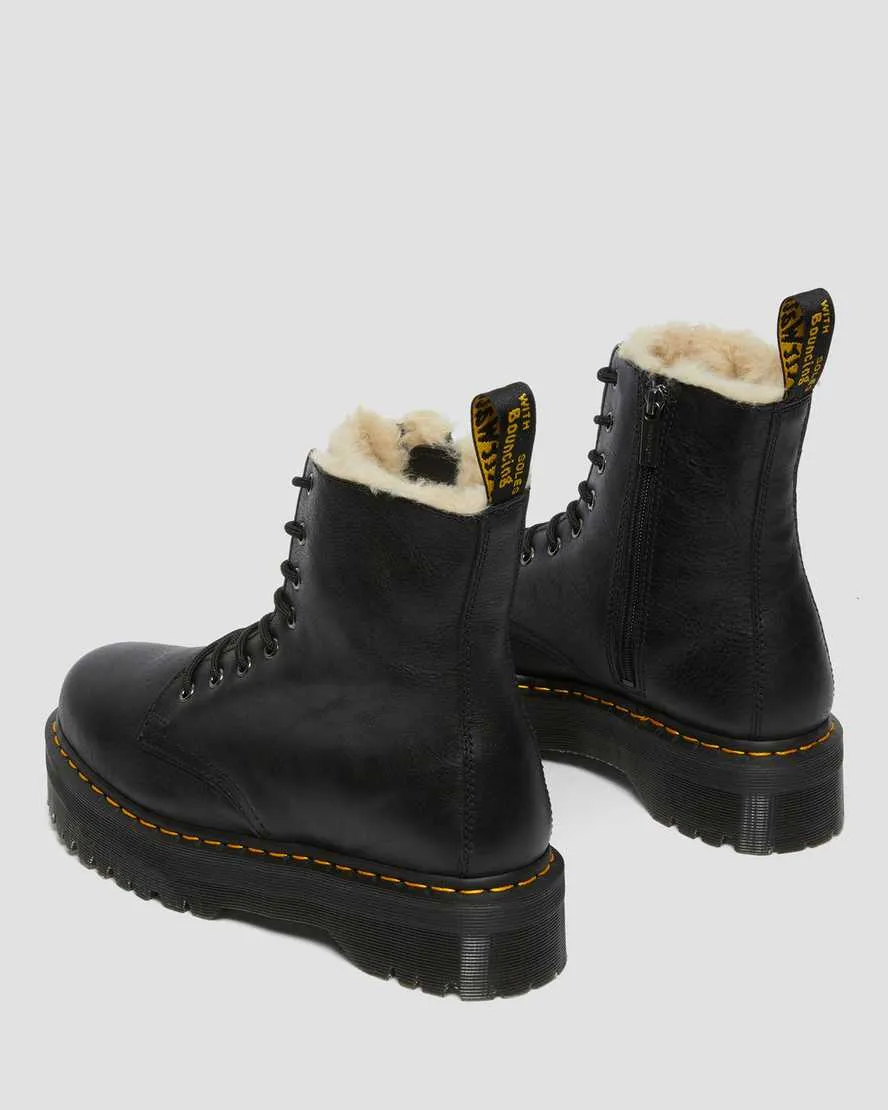 Jadon Faux Fur Lined Platform Boots - Black Pisa