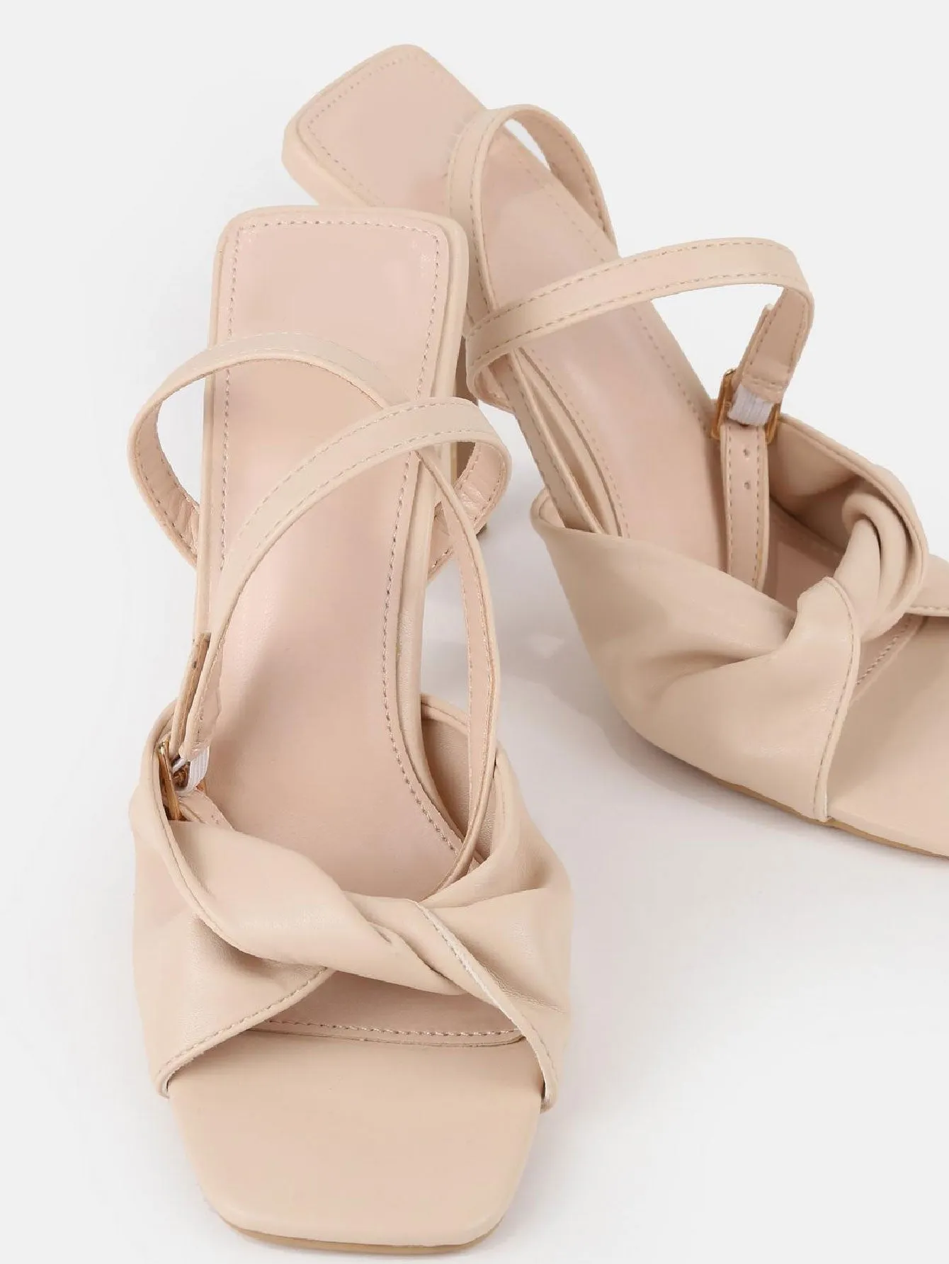 Knot Detail Strappy Heeled Sandals