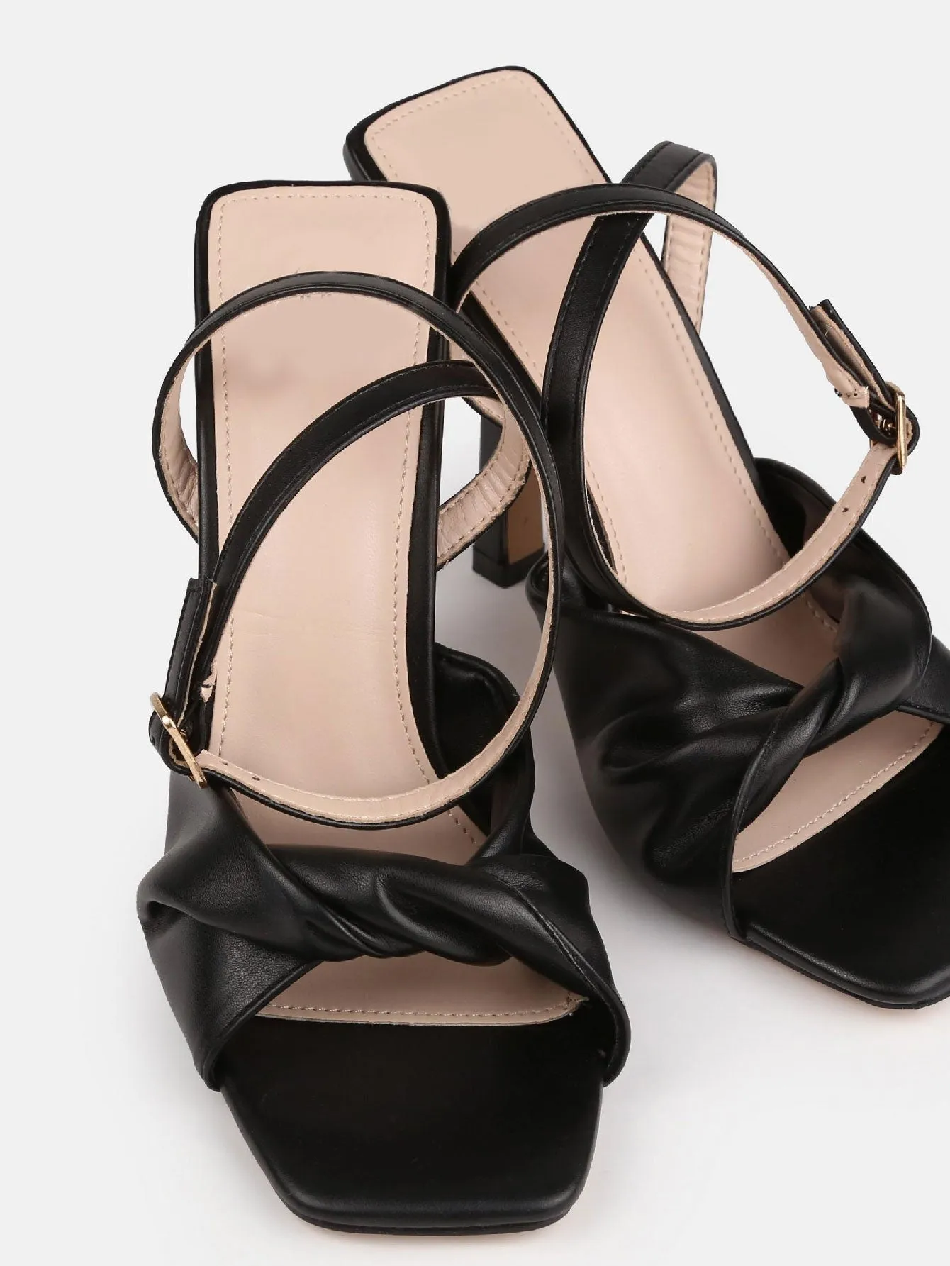 Knot Detail Strappy Heeled Sandals