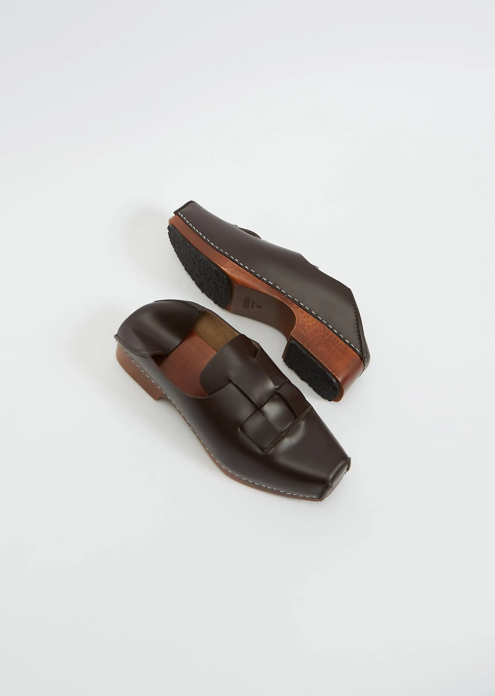 Lega Heel Clog — Dark Brown