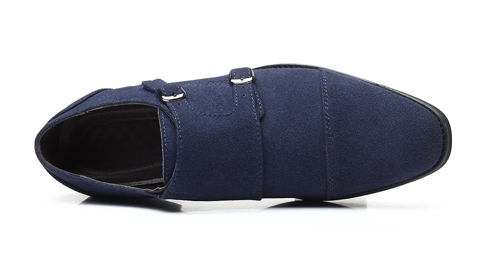 Men's Suede Double Monk Strap Loafers