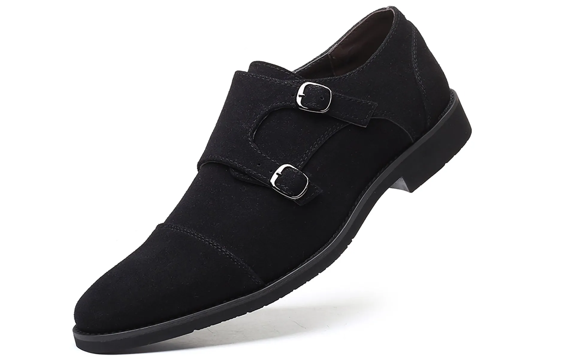 Men's Suede Double Monk Strap Loafers