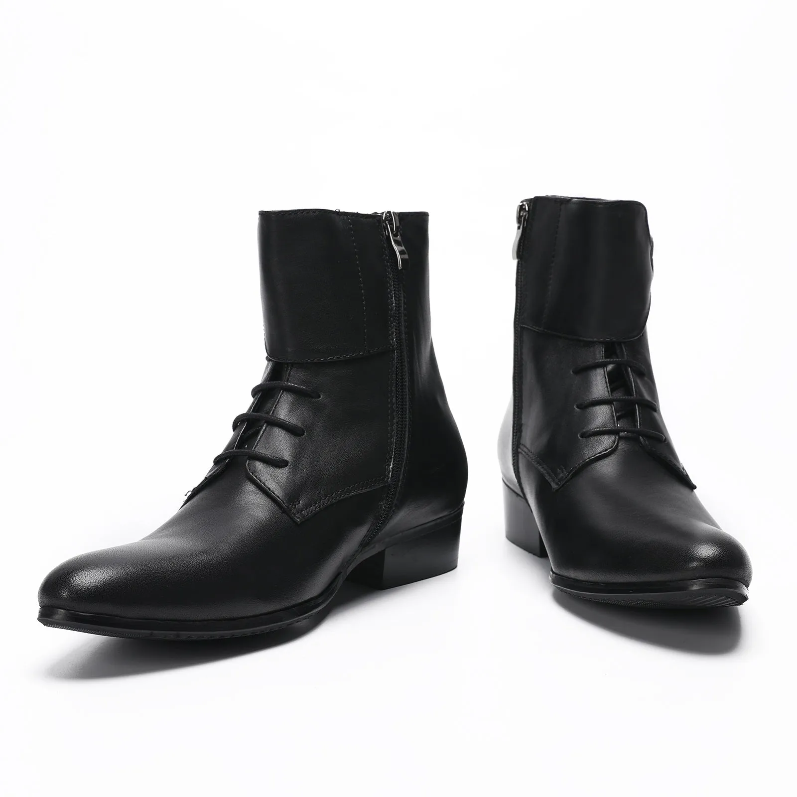 Monk Strap Lace Up Mid-calf Boots