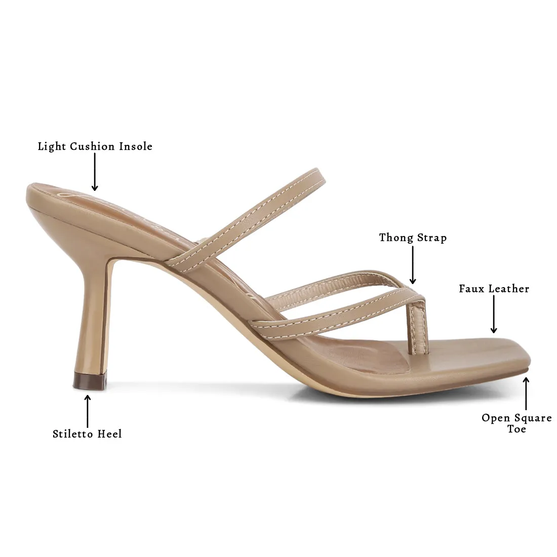 Nude Night Life High Heeled Casual Sandals