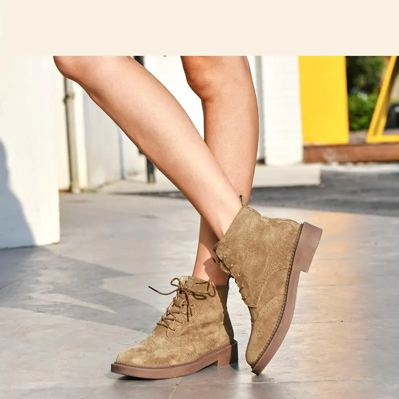 Pigskin Suede Handmade Lace Up Shoes